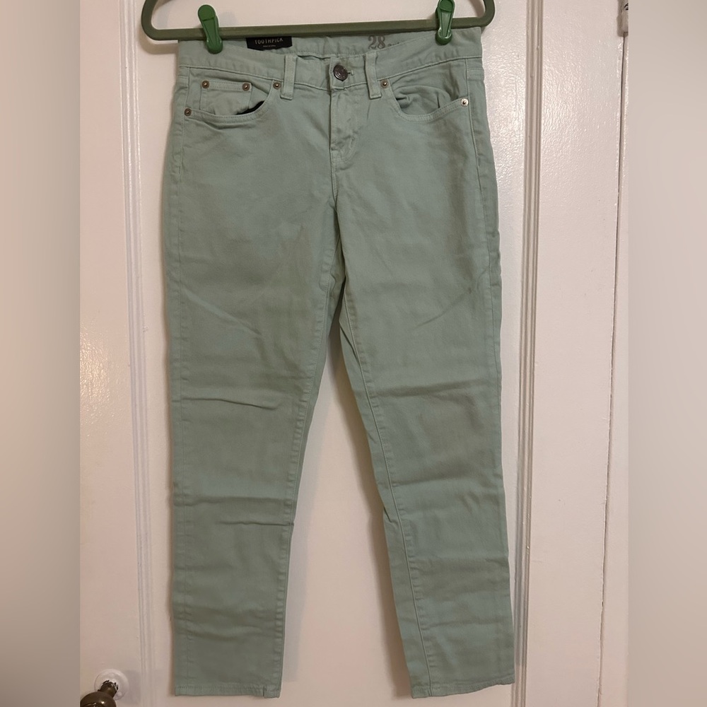 J. Crew Toothpick ankle skinny jeans, light blue denim, size 28